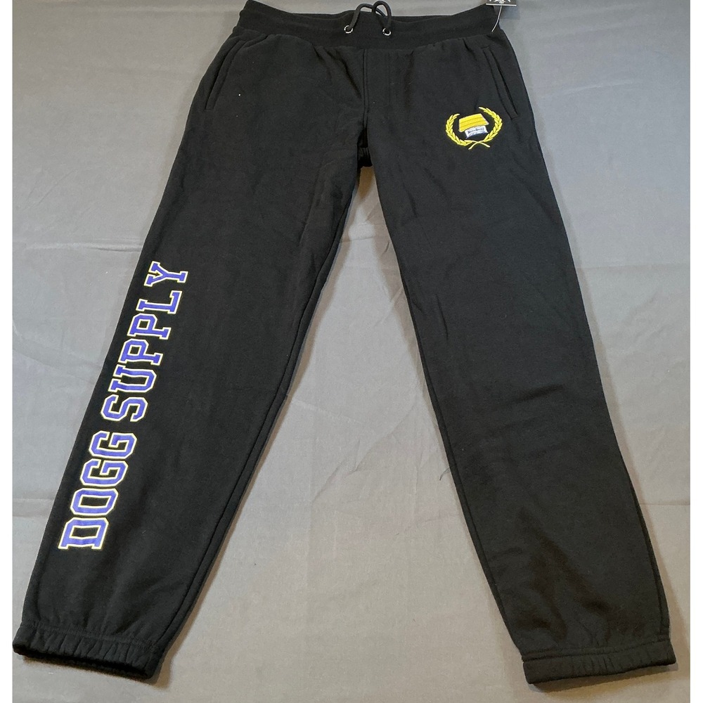 Dogg Supply by Snoop Dogg Mens Black Fleece Jogger Sweatpants Large NWT